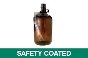 Qorpak Safety Coated Amber Jugs - Safety Coated Glass Jug with Pour Out 38-430 Neck Finish, Amber, 84 oz. - GLA-08954