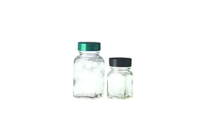 Qorpak Clear Glass Square Tablet Bottles - BOTTLE, SQUARE TABLET, PV CAP, CLR, 1OZ - GLC-01279
