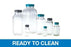 Qorpak Clear French Square Bottles Ready-To-Clean W/Caps - BOTTLE, FRENCH SQ, PTFE DSC CP, CLR, 4OZ - GLC-01307