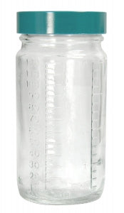 Qorpa Graduated Med Round BTLS W/Thermoset F217/PTFE Lined Cap - BOTTLE BEAKERS, PTFE CAP, CLEAR, 240ML(8OZ) - GLC-01532