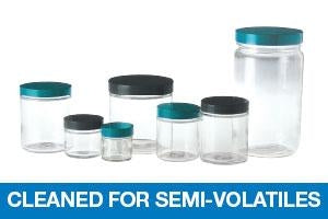 Qorpak Straight Sided Round BTLS Cleaned for Semi-Volatiles - Straight Round Glass Bottle with Polypropylene Cap and PTFE Disc, Grade S3, Clear, 4 oz. - GLC-01628