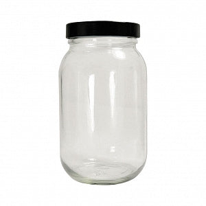 Qorpak Clear Standard Wide Bottles W/Phenolic Solid PE Cap - BOTTLE, STD WM, PE CAP, CLR, 8OZ - GLC-01779