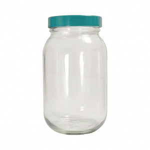 Qorpak Clear Wide BTLS W/Thermoset F217/PTFE Lined Cap - BOTTLE, STD WM, PTFE CAP, CLR, 16OZ - GLC-01800