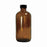 Qorpak Amber Boston Round BTLS W/Phenolic Rubber Lined Cap - Narrow Mouth Amber Boston Round Bottle with Black Phenolic Rubber Lined Cap Attached, 8 oz., Bulk Pack - GLC-01958