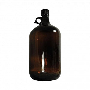 Qorpak Amber Glass Jugs - Amber Glass Jug with Black Phenolic F217 and PTFE Cap Attached, 84 oz., 38-430 Neck Finish - GLC-02062