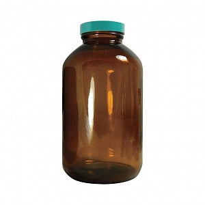 Qorpak Amber Wide Packer BTLS W/Thermoset F217/PTFE Lined Cap - BOTTLE, WM PACKER, PTFE CAP, AMB, 8.5OZ - GLC-02114