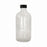Qorpak Safety Coated Clear Boston Bottles with Phenolic PolyCone Cap - Safety Coated Boston Round Bottle with Rubber-Lined Cap, Clear, 8 oz. - GLC-02207