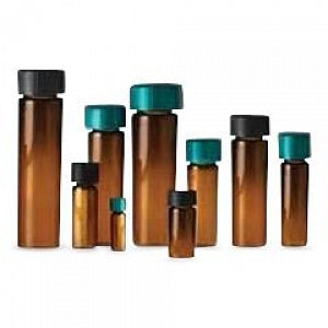 Qorpak Amber Screw Thread Vials W/Phenolic Pulp / Vinyl Cap - VIAL, SAMPLE, PV LINED CAP, AMB, 10DRAM - GLC-04886