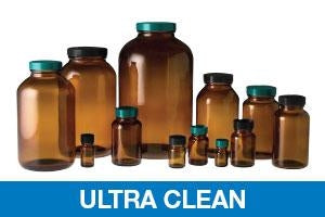 Qorpak Ultra-Clean Glass Packer Bottles - BOTTLE, WM PACKER, PTFE CAP, AMB, 2OZ, UC - GLC-07130