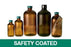 Qorpak Safety Coated Amber Boston Bottles with Phenolic PolyCone Cap - Safety Coated Boston Round Bottle with PolyCone-Lined Cap, Amber, 4 oz. - GLC-10379
