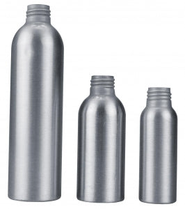Qorpak Aluminum Bottles W/24-410 Neck No Cap - BOTTLE, ALUM BULLET, NCK, 24-410, SLV, 4OZ - MET-07267