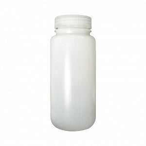 Qorpak Nalge Wide Mouth HDPE Lab Style BTLS W/PP Linerless Cap - BTL, HDPE WM LAB STYLE, LNRLS CP, NAT, 8OZ - PLA-03173
