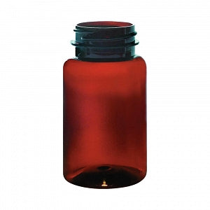 Qorpak Amber PET Packer Bottles No Caps - BOTTLE, PET PACKER, 33-400 NECK, AMB, 60ML - PLA-06566