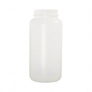 Qorpak Natural HDPE Wide Mouth Round Bottles No Cap - BOTTLE, HDPE WM RND, 38-400 NECK, NAT, 4OZ - PLA-07048