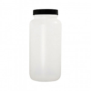 Qorpak Natural HDPE Wide Round Bottles W/Phenolic Solid PE Cap - BOTTLE, HDPE WM RND, PE CAP, NAT, 32OZ - PLC-03533