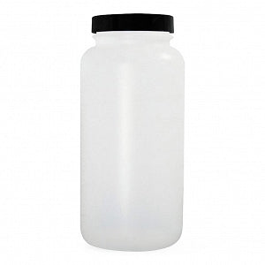 Qorpak Natural HDPE Wide Round BTLS W/Phenolic Pulp / Vinyl Cap - BOTTLE, HDPE WM RND, PV CAP, NAT, 250ML - PLC-03577