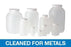 Qorpak Wide Mouth Round HDPE Bottles KaptClean for Metals - HDPE Wide Mouth Round Bottle with Cap and PTFE Disc, Grade M3, Natural, 2 oz. - PLC-05058