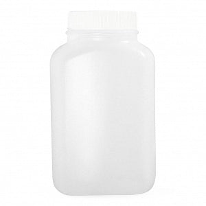 Qorpak Vacuum / Ionized Natural HDPE Oblong Bottle with PE Cap - Vacuum and Ionized HDPE Wide Mouth Oblong Bottle with PE Foam-Lined Cap, Natural, 17 oz. - PLC-06620