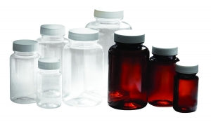 Qorpak Oil Analysis Packer Bottles - BOTTLE, PET PACKER, PE FOAM CAP, CLR, 4OZ - PLC-08925