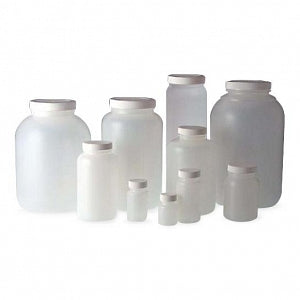 Qorpak Natural HDPE Wide Mouth Round Bottles W/PP Unlined Cap - 68OZ NATURAL HDPE, ROUND W/PP UNLINED CAP - PLC 09533