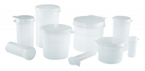 Qorpak Natural Polypropylene Hinged Lock Seal Vials - Sterile Hinged Polypropylene Vial, Lock Seal, Natural, 10 oz. - PLC-10040