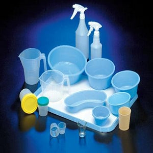 DeRoy Plastic Bottles, Bowls and Cups - Mixing Bowl, Plastic, Sterile, Blue, 32 oz. - 10-3201