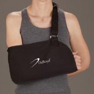 DeRoyal Premium Arm Slings - Cotton Arm Sling with Shoulder Pad, Black, Size S - 11690005
