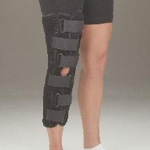 DeRoyal Foam Knee Immobilizer - Pediatric Black Foam Knee Immobilizer, 10" Long, Size S, 8"-10" Circumference - 14970005