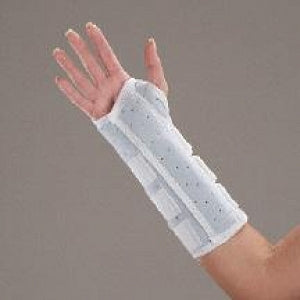 DeRoyal Universal Foam Wrist and Forearm Splint - Foam Wrist and Forearm Splint, 8", Adjustable, Unbound, Left - 5005-04