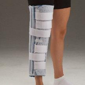DeRoyal Cutaway Knee Immobilizers - Cutaway Adjustable Knee Immobilizer in Perforated Foam with Straight Posterior Stays, 24" Long - 7041-04