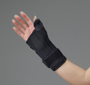 DeRoyal Black Foam Wrist / Thumb Splints - Black Foam Wrist and Thumb Splint, 8", Right, Size M - A125206