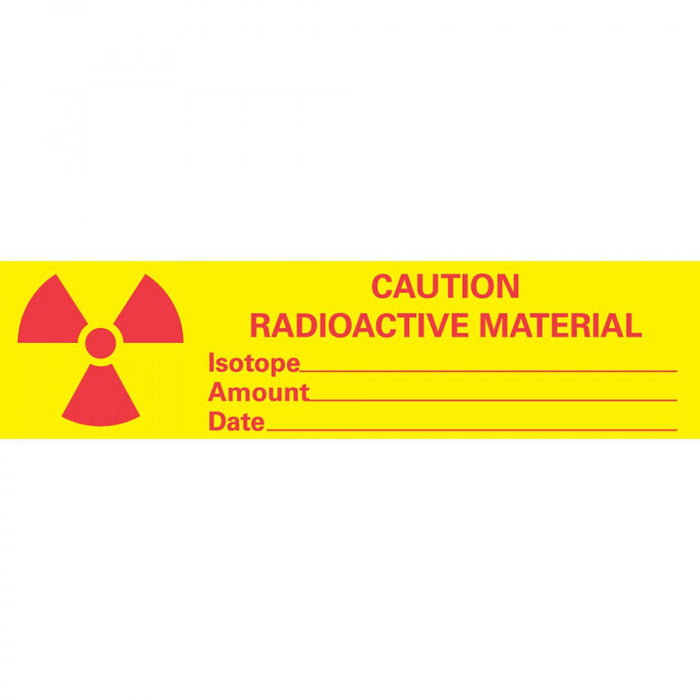 Tape Removable Caution Radioactive 1" Core 3/4" X 500" Imprints Yellow 167 500 Inches Per Roll