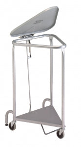 R & B Wire Products Inc Chrome or Stainless Hamper Stand - Triangular Hamper Stand with Food Pedal and Lid - 669