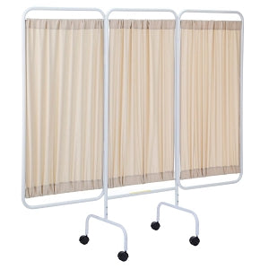R&B Wire Products Mobile 3-Panel Privacy Screens - Mobile 3 Panel Privacy Screen with 2" Casters, 81"L X 69"H, Beige - PSS3C BEIGE