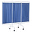 R&B Wire Products Mobile 3-Panel Privacy Screens - Mobile 3 Panel Privacy Screen with 2" Casters, 81"L X 69"H, Blue - PSS3C-B