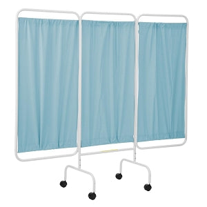 R&B Wire Products Mobile 3-Panel Privacy Screens - Mobile 3 Panel Privacy Screen with 2" Casters, 81"L X 69"H, Green - PSS-3CG