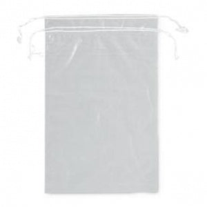 RD Plastics Clear Double Drawstring Bags - Setup Bags with Double Drawstring, 12" x 15", Cotton - G104