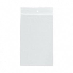 RD Plastics Hang Hole Reclosable Zip Bags - Hang Hole Reclosable Zip Bag, Clear, 2 Mil, 3" x 5" - Q115