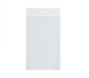 RD Plastics Hang Hole Reclosable Zip Bags - Hang Hole Reclosable Zip Bag, Clear, 4 Mil, 4" x 6" - Q24