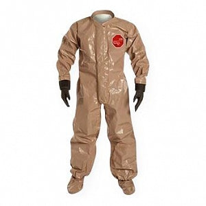 DuPont Tychem 5000 Coveralls with Attached Gloves - Tychem 5000 Coveralls with Attached Gloves, Tan, Size 2XL - C3184TTN2X000600