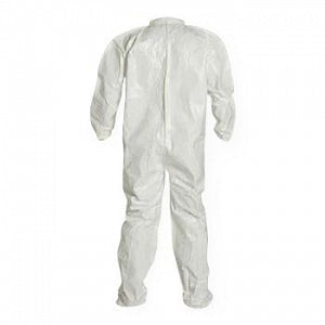 DuPont Tychem 4000 Coveralls with Elastic Cuffs - Tychem 4000 Coveralls with Elastic Cuffs, White, Size L - SL121BWHLG001200