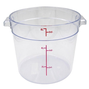Royal Industries Round Graduated Containers and Lids - CONTAINER, GRADUATED, ROUND, CLR, NSF, PC, 1QT - ROY PCRC 1