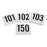 Royal Industries Table Number Sets - TABLESET, NUMBERS, PLASTIC, 101-150 - ROY TN 101 150