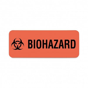 United Ad Label Hazard Warning Labels - LABEL, BIOHAZARD, 1-1/4X5/16, 760/RL, FLRD - ULBH101