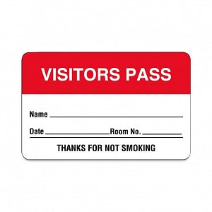 United Ad Label Co Visitor Pass Labels - LABEL, VISITORS, PASS, RD, 2-3/4X1-3/4 - ULBR205