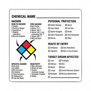 United Ad Label Company Chemical Hazard Label - LABEL, CHEM, HZRD, 4C ...