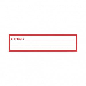 United Ad Label Allergy Alert Labels with Red Border - Allergic To Label, Red Border, Permanent, 200/Roll - ULHN551