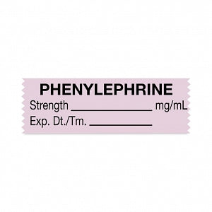 United Ad Label Co. Drug Tape / Labels - Phenylephrine Label Tape, Strength (mg / mL), Expiration Date / Time, Violet, 1-1/2" x 1/2", Removable, 500"/Roll - ULTA150