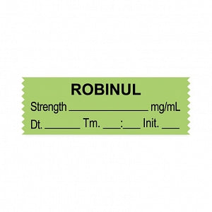 United Ad Label Co. Drug Tape / Labels - Robinul Label Tape, Strength ...