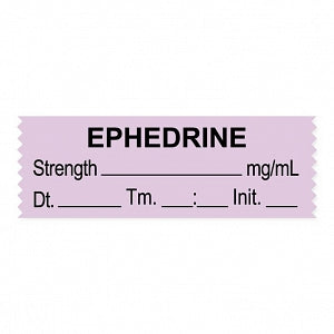 United Ad Label Co. Drug Tape / Labels - Ephedrine Label Tape, Strength (mg / mL), Date, Time, Initial, Violet, 1-1/2" x 1/2", Removable, 500"/Roll - ULTJ151-D
